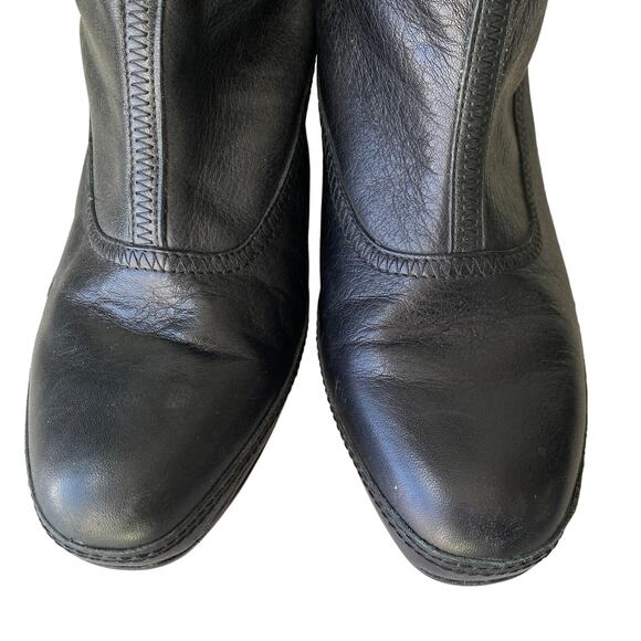 Clarks Artisan Mid Calf Heeled Boots Cinched Shaft 80s Style Women Sz 10 Leather - Picture 9 of 16